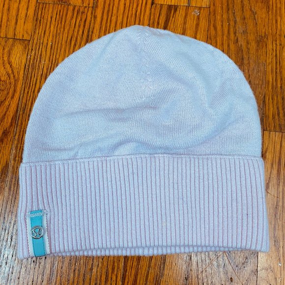 lululemon athletica Accessories - Lululemon Pink Beanie Hat Winter Running Ponytail